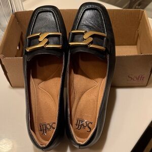 Sofft Black Flats with Gold Detail